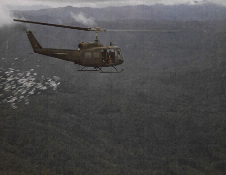 paper falling from a helicopter